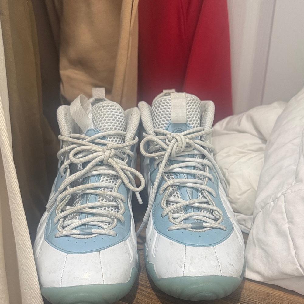 Foamposite Blue and White Sneakers